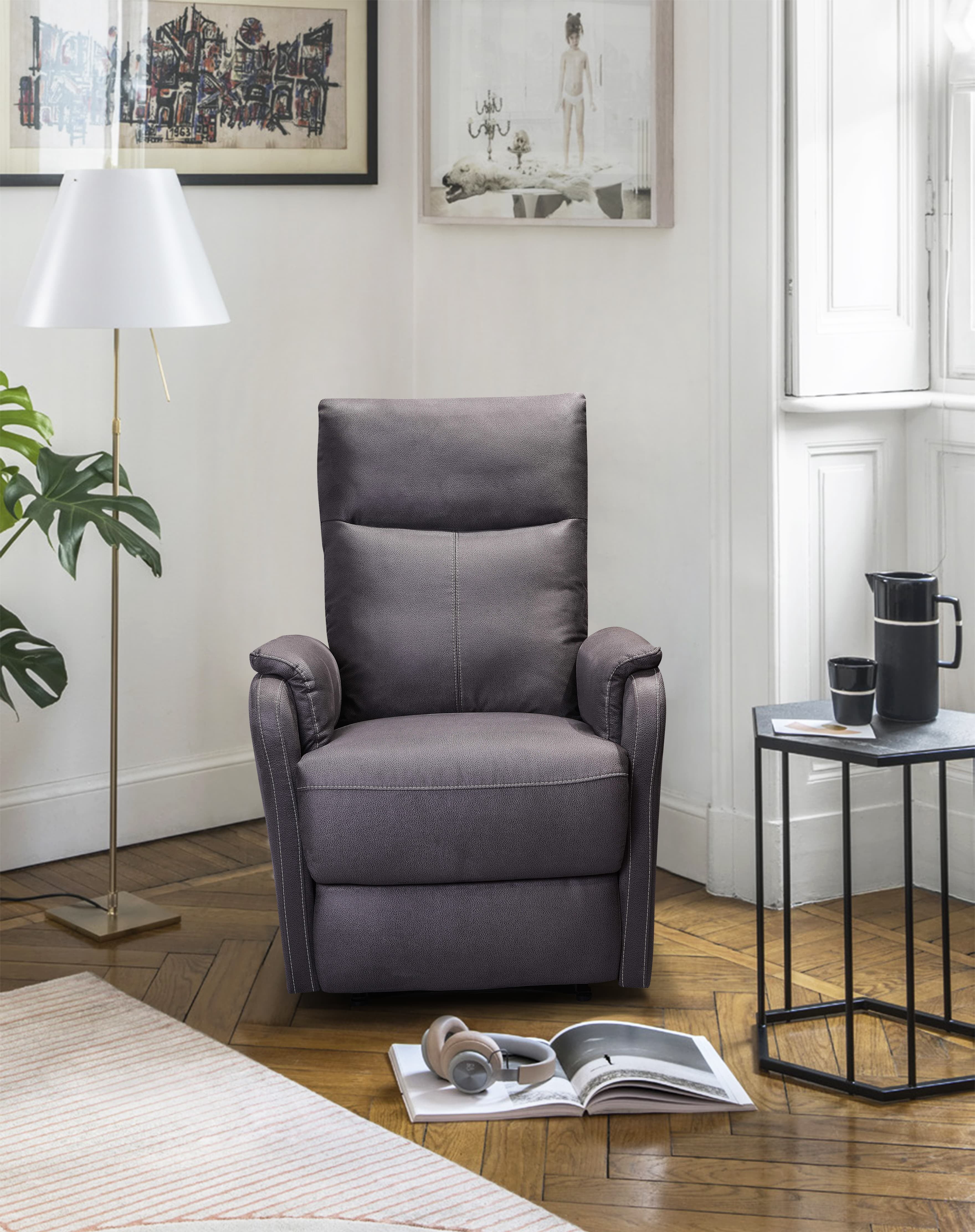 MAYEERTY Power Recliner Single Chair with USB Charge Port for Bedroom & Reading Room, 35*30*40"Gray