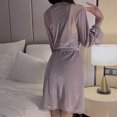 thumbnail image 5 of CALAFEBILA Women’s Sets Womens Clothes Nightgown Deep V-neck Wrap Split Mini Dress with Belt, 5 of 5