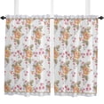 thumbnail image 5 of Leaf Line Flower Plant Small Curtain Rod Pocket Short Curtains Half Drapes Partition Cabinet Door Window Curtains Home Decor, 5 of 6