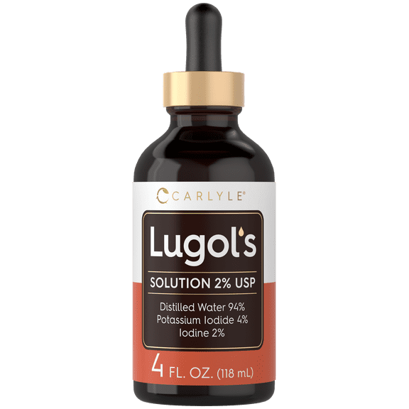 Lugols Iodine 2 Percent | 4 fl oz | Potassium Iodide & Iodine Solution 2% Liquid Drops | by Carlyle