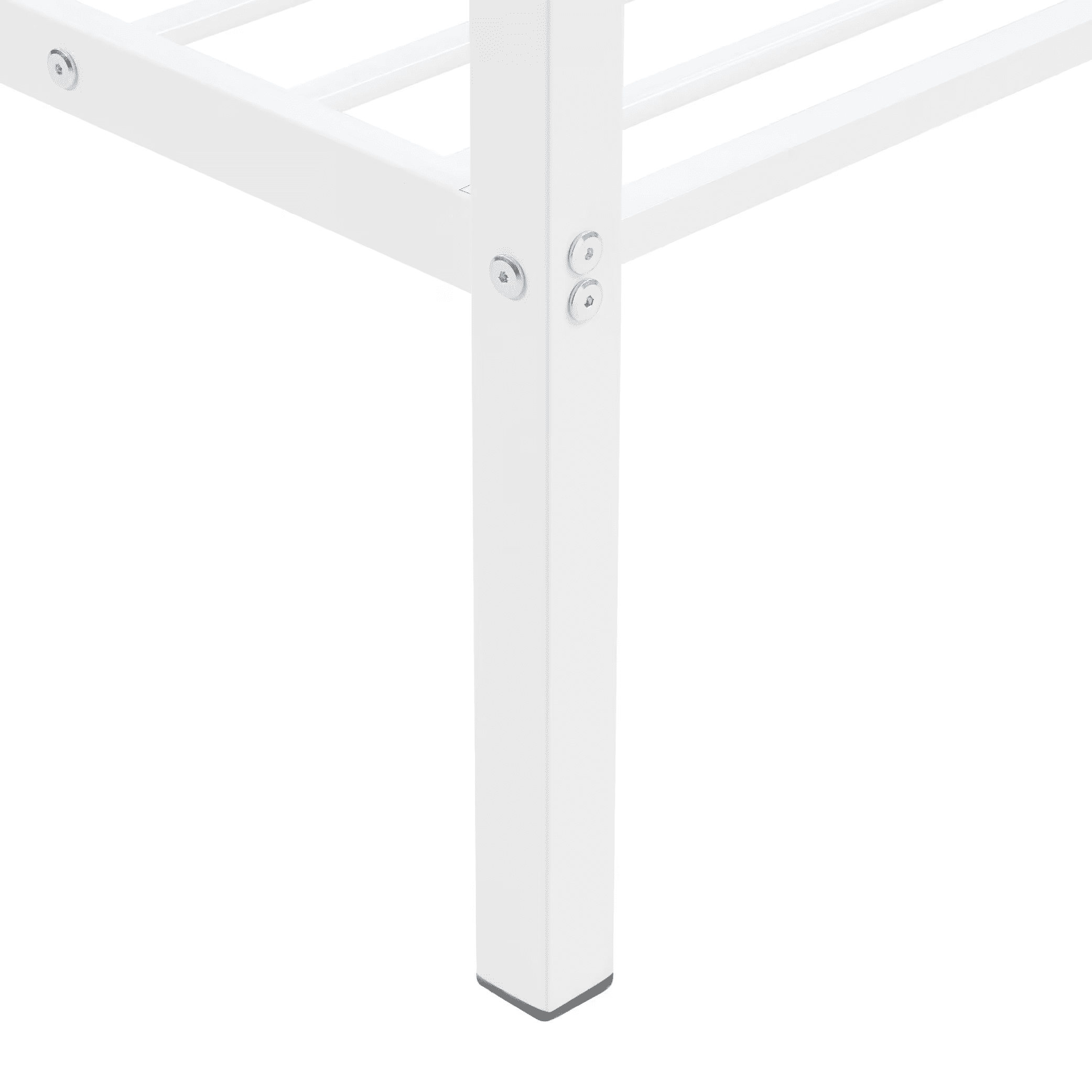 MAYEERTY Full Over Full Bunk Bed, Metal Bunk Bed Frame with Built-in Ladder, for Small Spaces, No Boxspring Required, White