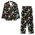 thumbnail image 2 of Xixirimido Christmas Theme Skulls Print Mens Pajama Set Soft Button Down Notched Collar Pjs Long Sleeve 2 Piece Sleepwear Lounge Nightwear with Pockets, Large, 2 of 4