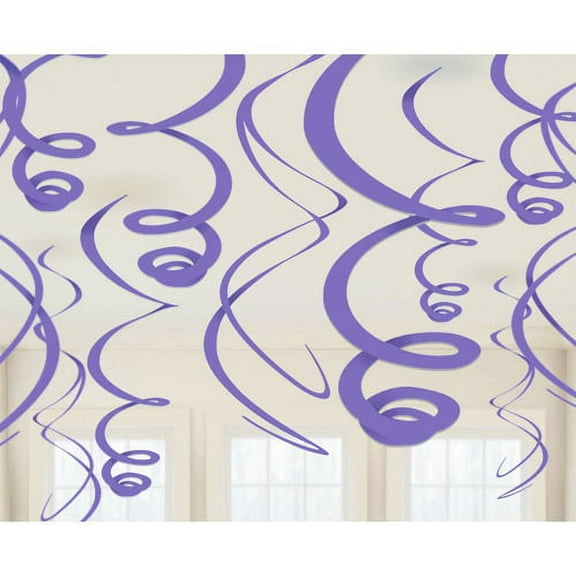 Purple Hanging Swirl Decorations (12ct)