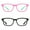 black frame(Black Arm)+pink frame(Green Arm), variant on TIJN Kids Girls Blue Light Blocking Computer Glasses Flexible Silicone UV Protection 2Pack