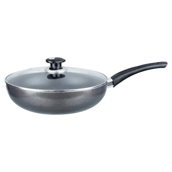 Brentwood Wok W/ Lid Aluminum Non-Stick 10" Gray