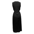 thumbnail image 5 of TSADFHJI Jupe Noire Femme Midi Vent Doux Été Nouvelle Couleur Unie Taille Fermée Col Rond Robe Mode S Noir, 5 of 5
