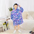 thumbnail image 6 of FORMRS Wearable Blanket Hoodie with Sleeves for Kids Cozy Flannel Sweatshirt, Pink Starfish Pattern, 6 of 7