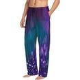 thumbnail image 2 of Daiia Men'S Purple And Green Glitter Pants,Bottoms Sleep Lounge,Pajama Pants,Pj Bottoms Drawstring And Pockets-Xx-Large, 2 of 9