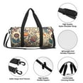 thumbnail image 6 of Xecao Floral With Birds And Fantasy Flowers print Round Travel Duffel Bag is a foldable gym bag with an inner pocket, perfect for travel sports, 6 of 8