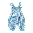 thumbnail image 4 of Infant Baby Girl Romper Jumpsuit Sleeveless Ruffle Floral Bodysuit Clothes Summer One Piece Outfits with Headband, 4 of 6