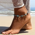 thumbnail image 4 of Bohemian Style Layered Beaded Anklet Metal Alloy Foot Jewelry with Turquoise for Women and Girls, 4 of 4