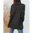 thumbnail image 4 of ROSVIGOR Sweaters for Women Turtleneck Knit Pullover Sweaters Long Batwing Sleeve Spilt Hem Tunic Womens Tops, 4 of 5