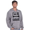 thumbnail image 3 of I'll Be In the Garage Wrench Joke Men's Big & Tall Graphic Zip Up Hoodie Brisco Brands 3X, 3 of 5
