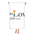 thumbnail image 1 of LGBT Rainbow Flag More Love Less Hate Hand Towel Bath Facecloth Soft Cotton Washcloth, 1 of 4
