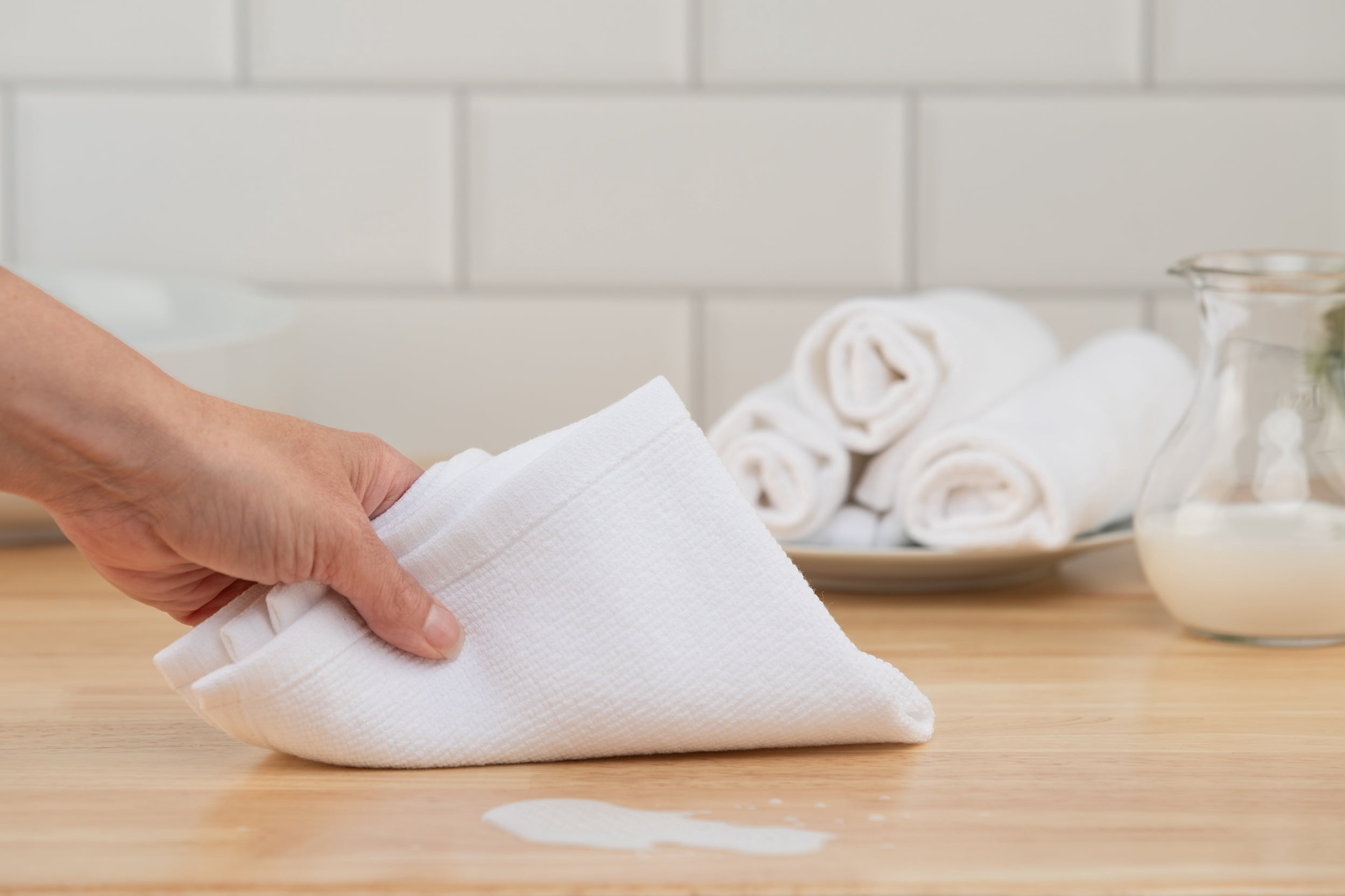 Mainstays 100% Dual-Sided Cotton Dishcloths, 4 Pieces, 12 in x 12 in, White