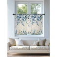 thumbnail image 4 of Sheer Curtains 45 Inch Length, Blue Eucalyptus Semi Sheer Curtains Light Filtering Window Treatment, Farmhouse Weeping Leaves Linen Privacy Voile Drapes for Living Room Bedroom 52x45 Inch, 4 of 7