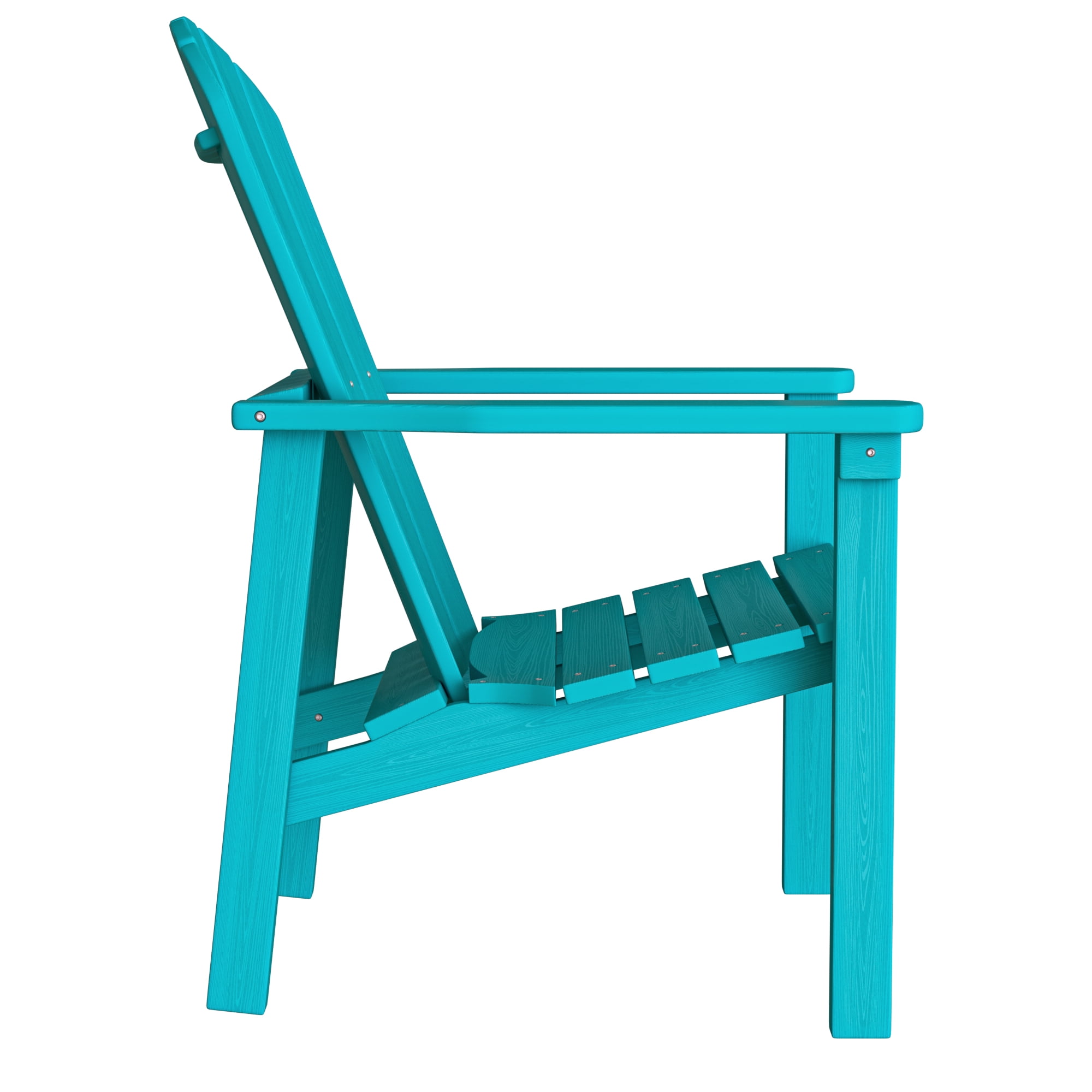 Cobiod Stackable Adirondack Chair Set of 4, HDPE All-Weather Patio Chair, Wood Grain Ergonomic Dining Chair for Fire Pit & Backyard, Aruba