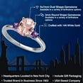 thumbnail image 2 of Gem Stone King 14K White Gold Peach Nano Morganite and Purple Amethyst Engagement Ring for Women | 2.20 Cttw | Oval 9X7MM | Gemstone October Birthstone | Size 9, 2 of 6