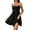 Black, variant on Sundresses for Women 2024 Flowy Boho Mini Dress Swing a Line Sleeveless Square Neck Short Mini Dress Pink XXL