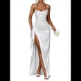 thumbnail image 3 of Vestido de Dama de con Tirantes Finos y Satén con Volantes para Mujer L, 3 of 8