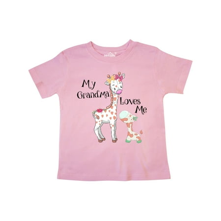 

Inktastic My Grandma Loves Me Giraffe Gift Toddler Boy or Toddler Girl T-Shirt