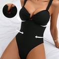 thumbnail image 5 of Xdegoge One Piece Swimsuit for Women, Push Up Underwire Bra Style, Deep V Cut with Center Cut Out, High Waisted Beach, Swimming, Summer Swim Suit with Padding, 5 of 7