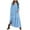 Light Blue, variant on vigerkar Women's Linen Maxi Dress Long Sleeve Casual V-Neck Tiered Ruffle Dress Boho Beach Pleated Long Dress Black, 4XL