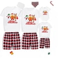 thumbnail image 2 of Pijamas familiares a juego de Navidad, diseño exclusivo de Papá Noel y muñeco de nieve, caja de regalo de Feliz Navidad, conjunto de Pijamas cortos, 2 of 3