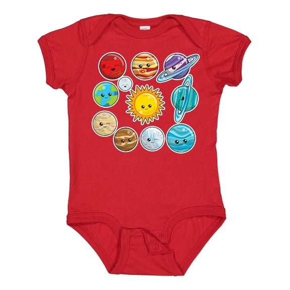 Inktastic Happy Sun Moon and Planets Boys or Girls Baby Bodysuit
