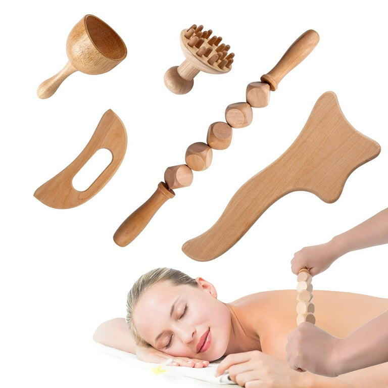 Professional Wood Therapy Massage Tools 5-in-1 Maderoterapia Kit
