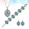 thumbnail image 2 of OUNONA 3pcs Jewelry Set Turquoise Necklace Earrings Bracelet Vintage Pendant Gift for Women, 2 of 6