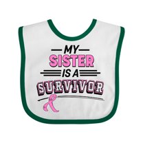 Inktastic My Sister is a Survivor Breast Cancer Awareness Boys or Girls Baby Bib