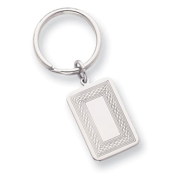 Rhodium-plated Kelly Waters Patterned Border Key Ring GL8715