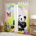 thumbnail image 2 of Castle Fairy Cartoon Panda Black Out Curtains,Floral Curtains Pack of 2 (42x63 Each), 2 of 6