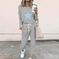 thumbnail image 2 of successthop 2 Piece Lounge Set for Women Plus Size Loose Long Sleeve Crewneck Top and Joggers Star Stylish Streetwear, 2 of 4