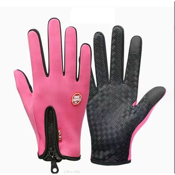 Guantes con pantalla táctil para montar en invierno, deportes al aire libre, antideslizantes, cálidos, para esquí, escalada, con cremallera, para hombre