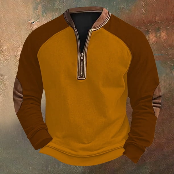 Blusas y camisas de manga larga con cuello redondo Sudadera con capucha de cuello redondo para hombre Jersey estampado Top de manga larga Blusa de poliéster para hombre