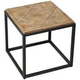 thumbnail image 1 of HOMCOM Concrete Side Table with Square Tabletop, Rustic End Table with Wood Grain Pattern and Metal Frame, for Indoor and Outdoor, Natural, 1 of 10