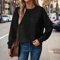 thumbnail image 4 of Sweaters for Women 2025 Fall Winter Long Sleeve Crewneck Loose Stylish Knitted Jumper Top Womens Pullover Sweaters, 4 of 6