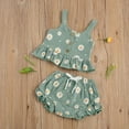 thumbnail image 5 of Babibeauty Summer Lovely Toddler Baby Girls Clothes Sets Daisy Print Sleeveless Buttons Vest Tops Mini Shorts Outfit, 5 of 8