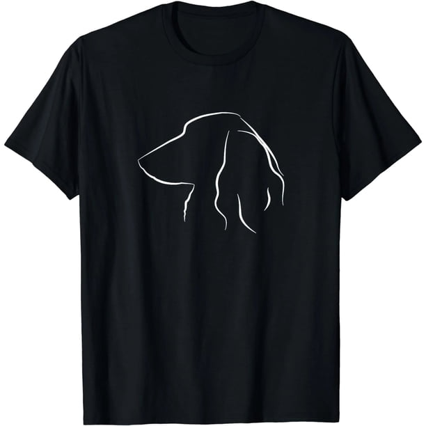Camiseta para Mujer de Perro Salchicha Dachshund de Pelo Largo con Diseño en Línea