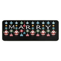 Kitchen Rug Set of 2 Anti Fatigue Christmas Kitchen Mats for Floor,Winter Christmas Santa Claus Star Kitchen Floor Mats for Bathroom,Room Cook (47x17 30x17 Inches)