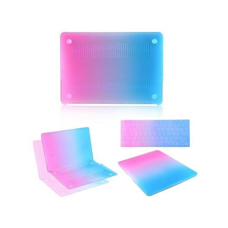 3 in1 Rubberized Hard Case Rainbow Laptop Shell Screen Protector Keyboard Skin for Macbook Pro 15” 15.4” Retina
