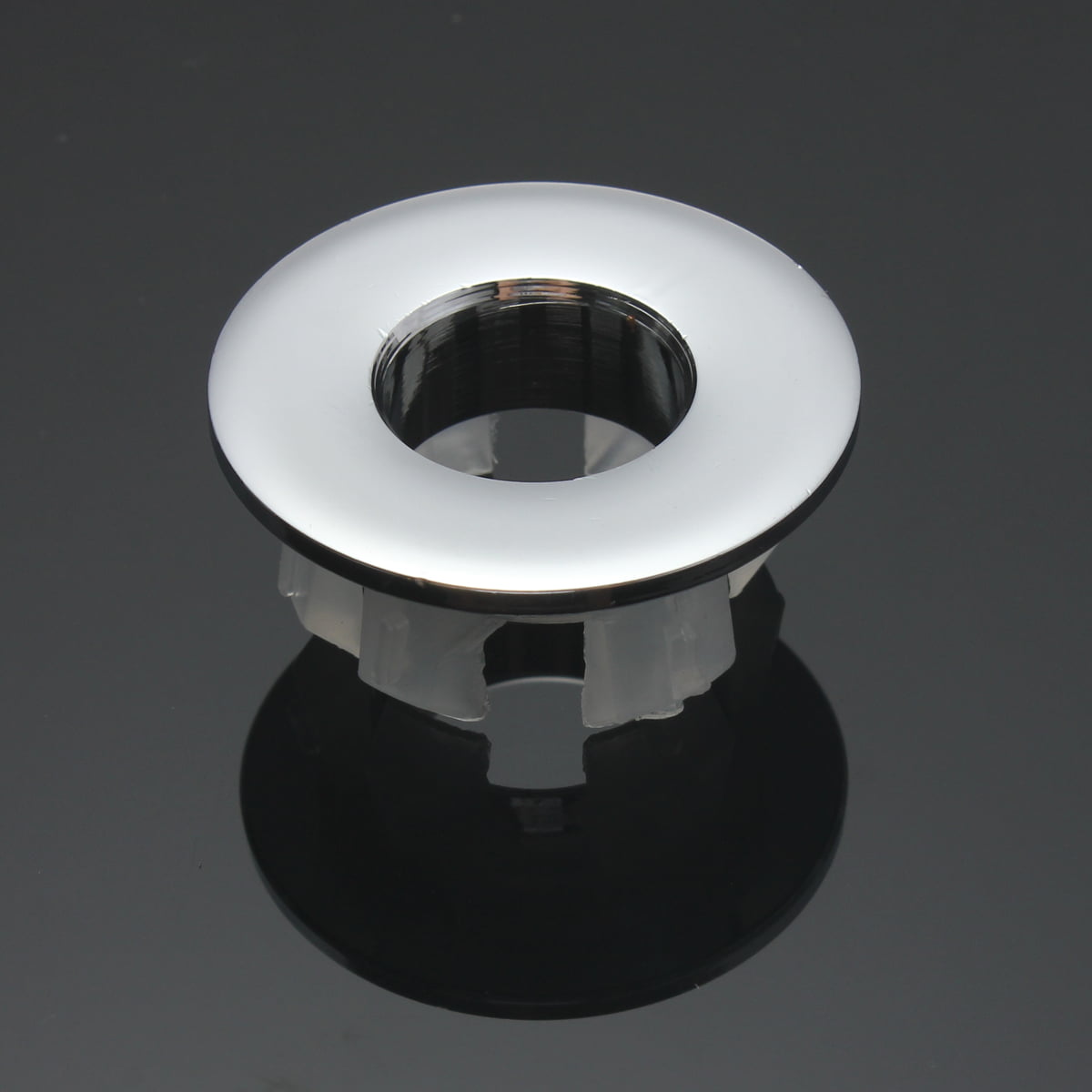 Round Overflow Cover Trim Chrome For Bathroom Basin Sink Spare Replacement @GA