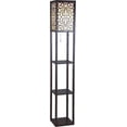 thumbnail image 3 of 65""H Brown 3-Shelf Floor Lamp with Flower Shade - Wooden Construction, Pull Switch, 40W Max, UL Listed, Living Room Lighting & Decor, 3 of 7