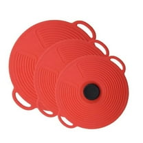 Clearance! Ongmies Kitchen Organizers and Storage Silicone Fresh Keeping Cover Large Medium and Small 3 Piece Set Anti Spill Leak Proof and Dust Proof Silicone Pot Cover Tableware Silicone Pot Cover D