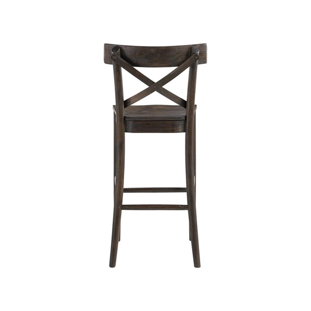 Picket House Furnishings Calhoun 30" Bar Stool in Dark Brown
