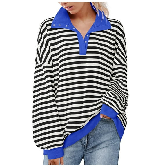 Durtebeua Long Sleeve Shirts for Women Womens Crewneck Sweatshirt Pullover Sweatshirt For Women Black,L