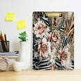 thumbnail image 6 of FMSHPON Jungle Zebra Leopard Rose Flower Floral Clipboard Hardboard Wood Nursing Clip Board and Pull for Standard A4 Letter 13x9 inches, 6 of 8