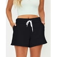 thumbnail image 3 of AUTOMET Pantalones cortos deportivos para mujer, informales, de verano, de cintura alta, cómodos pantalones cortos para correr, pantalones cortos de gimnasio con bolsillos, color negro, 3 of 5